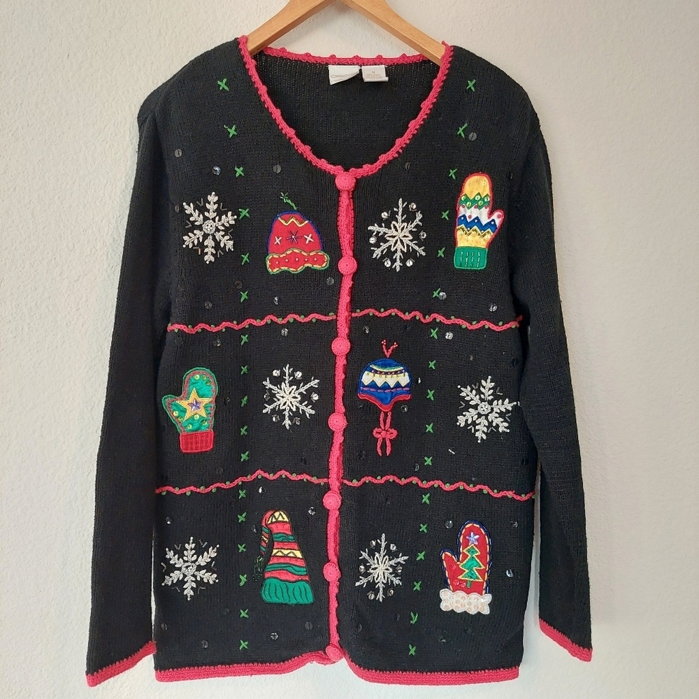 Cherokee Vintage Patchwork‎ Ugly Christmas Sweater Size Meduim